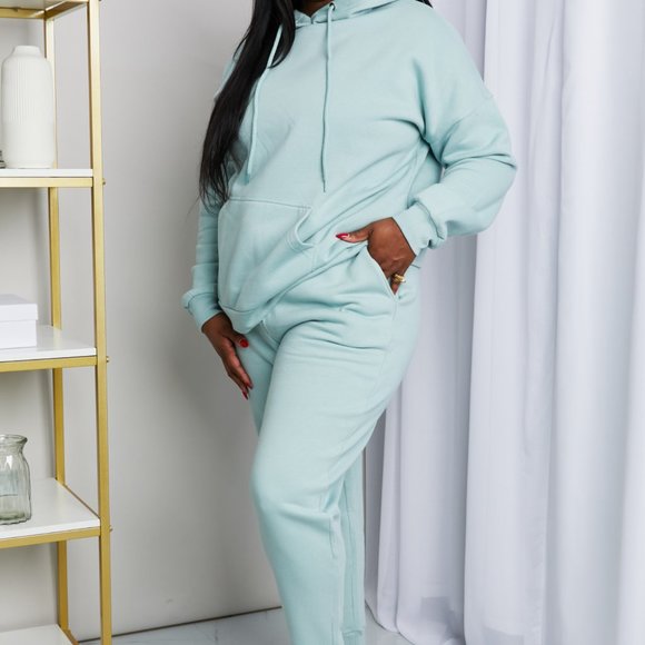 Zenana Scuba Mock Neck Sweatshirt and Joggers Set main image 1